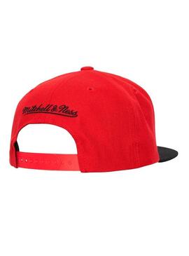 GORRA MITCHELL BULL ROJO NEGRO