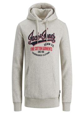 Sudadera JJ Logo Sweat Hood White Melange